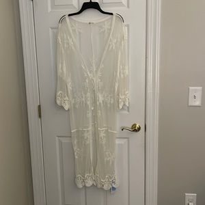 Off white Cupshe Lace Duster. O/S
